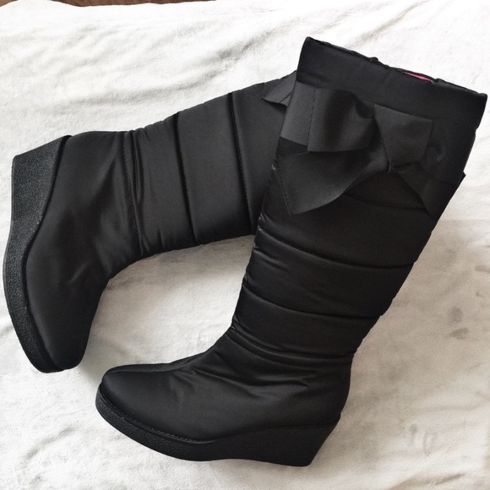 Kate Spade Quilted Knee-High Snow Boots with Bow